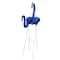 33" Blue Tropical Flamingo Outdoor Lawn Stakes Set